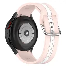 Ремінець для Samsung Galaxy Watch 4 Classic 42mm - рожево-білий ширина кріплення 20мм силікон Watchbands D2 (W16-9WB77910986) - мініатюра 2