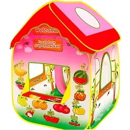 Намет для дітей Магазинчик мрій Intex MR 1481 вхід на зав'язках, вікно-прилавок, 2 вікна-сітки, криша з вікнами