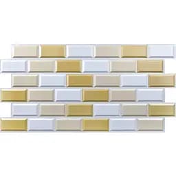 Декоративная ПВХ панель 960х480х4мм Бело-бежевый клинкерный кирпич SW-00001430