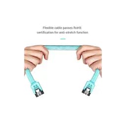 Кабель для передачі даних SATA 3.0 7pin F/F 0.5m L Blue Vention (KDDSD)