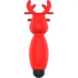 Вибратор для клитора Erospace Sweet Play Mini Reindeer Vibrator A10 8.8 см красный