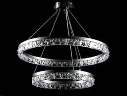 Люстра стельова LED Splendid Ray L133/600+400/2, 50W, чорний та хром, сучасний стиль, регулювання висоти