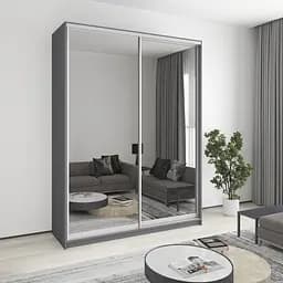 Шкаф-купе двухдверный MebelStar Комбо AL 2 Зеркала 180x45x240 см Антрацит (MBS-4159)