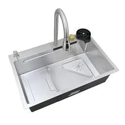 Кухонна мийка Mixxus Premium MH7246-SET-01.SUS304 із вбудованим змішувачем MX1697, Нержавіюча сталь