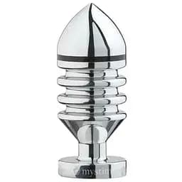 Металева анальна пробка Mystim Hector Helix S для електростимулятора діаметр 4 см