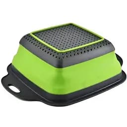 Друшляк A-Plus силіконовий складаний прямокутний 24х18.5х7.5 см зелений