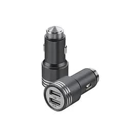 Автомобільний зарядний пристрій у прикурювач, адаптер USB з двома портами, чорний - мініатюра 6