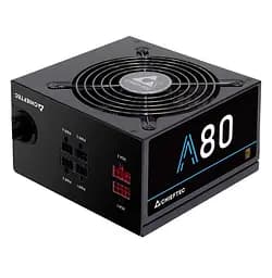 Блок питания 550 Вт, Chieftec A80, черный, полумодульный, 80+ Standart, Active PFC, 120 мм, 4xMolex/6xSATA/2x6+2-pin