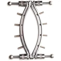 Затискач для статевих губ Master Series Spread'Em Poker Vagina Clamp with Adjustable Pressure Screws