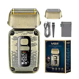 Електробритва VGR V-337, шейвер, подвійне лезо, 2 насадки, триммер, LED display, Box - мініатюра 2