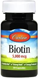 Вітаміни та мінерали Carlson Labs Biotin 5000 mcg, 50 капсул