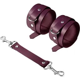 Наручники Feral Feelings - Hand RestRaints, натуральна шкіра, бургунді