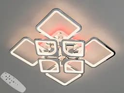 LED люстра з диммером і синім підсвічуванням, колір хром, 155W
