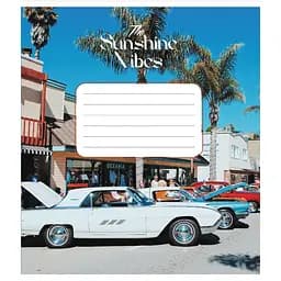 Зошит учнівський "Ретро авто" Leader 024-550139K-5 в клітинку, 24 аркуші