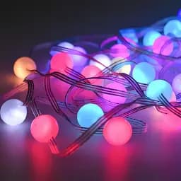 Гірлянда кольорова RGB світлодіодна LED нитка матові кульки USB з пультом ДУ 10 метрів - мініатюра 2