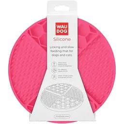Миска-килимок для собак та котів Waudog Silicone для повільного харчування 211х211х30 мм рожевий - мініатюра 3