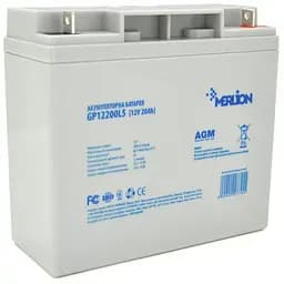Аккумуляторная батарея MERLION AGM GP12200L5 12 V 20 Ah (181 x 76 x 166 (168)), 5,4 kg, Grey, Q4/192