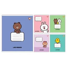 Набор тетрадей Yes Line Friends Stylish А5, 12 листов 25 шт. (767646)