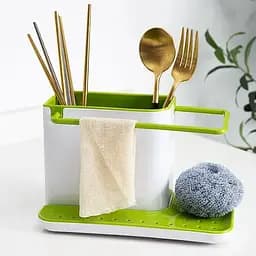 Універсальний органайзер для кухні на раковину 3 в 1 DAILY USE, для щіток, губок, мила та рушників - мініатюра 4