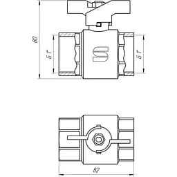 Кран кульовий прямий Selba 1″ ВВ ЖБ SL1507 - мініатюра 2