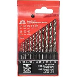 Набор сверл Vitals Master HSS 4341 по металлу 1.5-6.5 мм 13 шт. (190296)