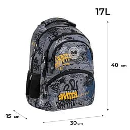 Рюкзак GoPack Education 175M-5 Free Style Сіро-чорний (GO26-175M-5) - мініатюра 2