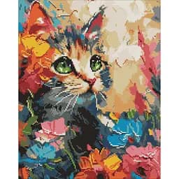 Алмазна мозаїка Пухнастий котик AMO7994, 40х50 см