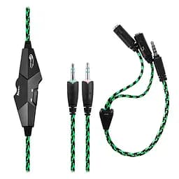 Навушники Gemix X-350 Gaming Black/Green, 2 x Mini jack (3.5 мм), накладні, кабель 2.4 м - мініатюра 2