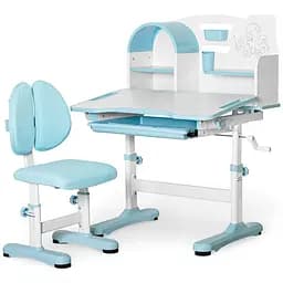 Комплект мебели Mealux Octo Blue: стол + стульчик + полка (BD-33 BL)