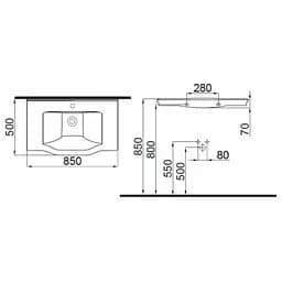 Раковина Idevit Neo Classic 50x85 3301-0805-0088, Білий - мініатюра 3
