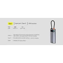 USB-хаб Baseus Metal Gleam Series 5-in-1 Multifunctional Type-C Hub Space Gray (CAHUB-CX0G) [72630] - мініатюра 6