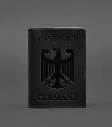 Кожаная обложка для паспорта с гербом Германии черная Crazy Horse