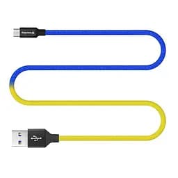 Кабель ColorWay USB - micro USB (M/M), 2.4 А, 1 м, Blue/Yellow (CW-CBUM052-BLY) - мініатюра 2