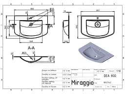 Умивальник Miraggio Dea 800 mirasoft 0001589, Білий матовий - мініатюра 3