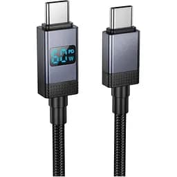 Кабель Hoco X118 Generous 60W charging data cable with display Type-C to Type-C Чорний