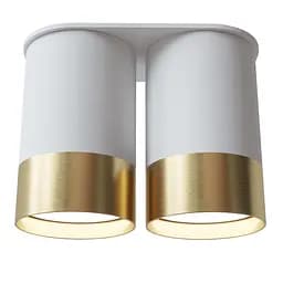 Точковий спот BP Black/White Gold двійний NEW, PikArt арт. 28003 Золотий/білий