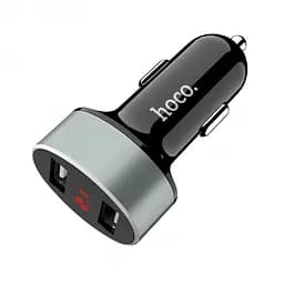 Автомобільна зарядка від прикурювача з вольтметром чорна HOCO Z26 2USB 2,1A - мініатюра 3