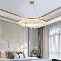 Кольцевая подвесная люстра в латунном корпусе Ø 57 см Ст. MJ204-600 AB | Line F