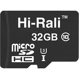 Карта памяти Hi-Rali microSDHC, 32Gb, Class10 UHS-I U3, без адаптера (HI-32GBSD10U3-00)