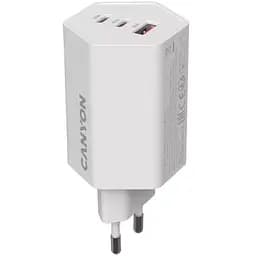 Зарядное устройство Canyon HEXAGON 65 GaN 65W 2xPD 1xQC EU White (CND-CHAHEX65W)