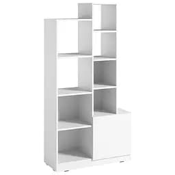 Стеллаж Moreli Paul FPA-0003 с открытыми полками и дверцей 840х1650х370 мм Белый
