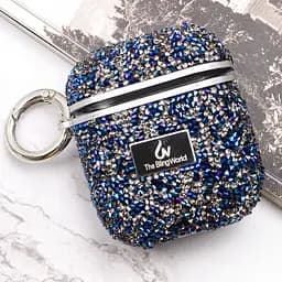 TPU чохол Bling World Rock Diamond для навушників AirPods 1/2 Синій - мініатюра 6