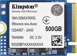Накопитель SSD Kingston m.2 NVMe 500GB NV3 NVMe 2230 PCIe 4.0 x4 3D NAND 512 480 (SNV3SM3/500G)