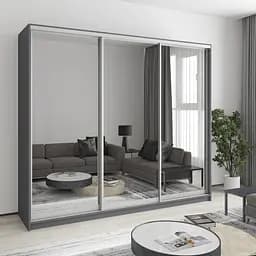 Шкаф-купе трехдверный MebelStar Комбо AL 3 Зеркала 240x45x210 см Антрацит (MBS-3252)