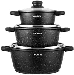 Набор посуды Gemini Anzio, 6 предметов, алюминий, черный ARDESTO kuh0014717