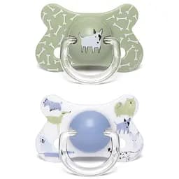 Пустушка силіконова Suavinex Історії цуценят, 18+ міс., зелений з блакитним, 2 шт. (304951)