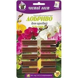 Добриво в паличках Чистий Лист для орхідей в блістері 30 шт. (10508224)