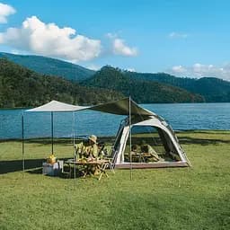 Намет тримісний із тентом для кемпінгу Naturehike Ango L (CNK2550WS010) коричневий - мініатюра 4