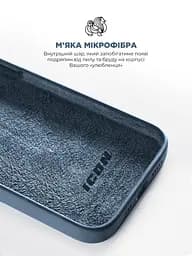 Силиконовый чехол для Apple iPhone 15 Pro, ICON2 Case, синий, противоударный, панель, защита всего корпуса, матовая поверхность Soft Touch, выступает над дисплеем, совместим с защитными стеклами и пленками, с микрофиброй, ArmorStandart (ARM70522) - мініатюра 7