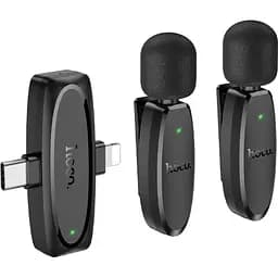 Микрофонная радиосистема Hoco L15 Crystal Lightning/USB-C Black (638623) [158594]
